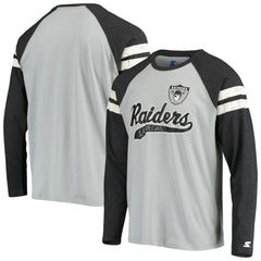 Las Vegas Raiders  Starter Throwback League Raglan Long Sleeve Tri-Blend T-Shirt