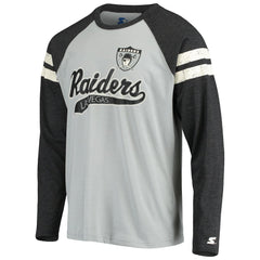 Las Vegas Raiders  Starter Throwback League Raglan Long Sleeve Tri-Blend T-Shirt