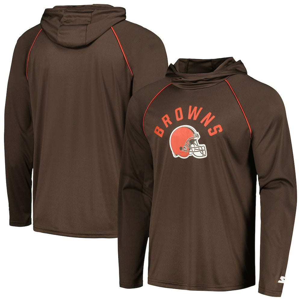 Cleveland Browns  Starter Raglan Long Sleeve Hoodie T-Shirt