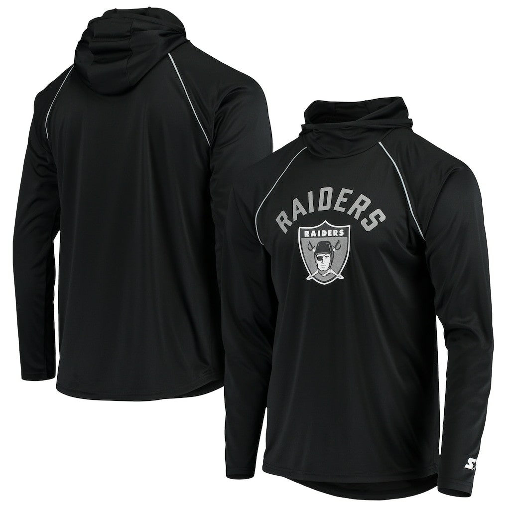 Las Vegas Raiders  Starter Throwback Raglan Hoodie Long Sleeve T-Shirt