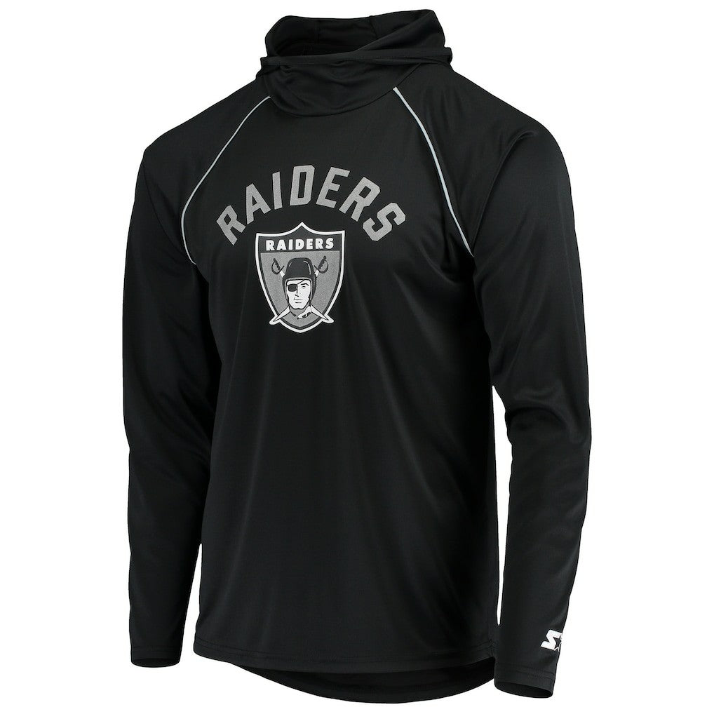 Las Vegas Raiders  Starter Throwback Raglan Hoodie Long Sleeve T-Shirt