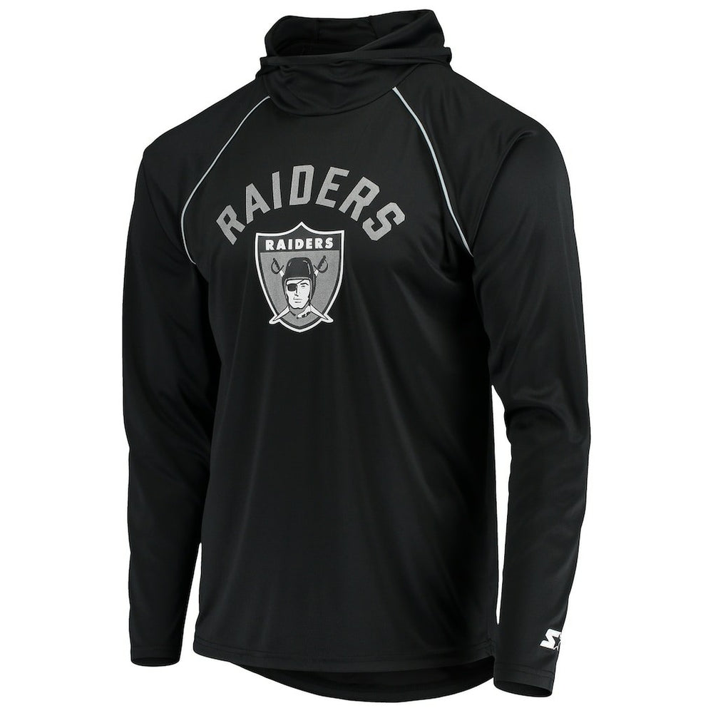 Las Vegas Raiders  Starter Throwback Raglan Hoodie Long Sleeve T-Shirt