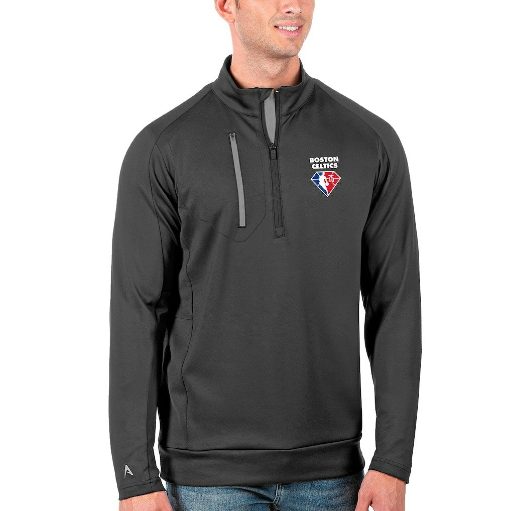 Boston Celtics Antigua NBA 75th Anniversary Generation Quarter-Zip Pullover Jacket Online