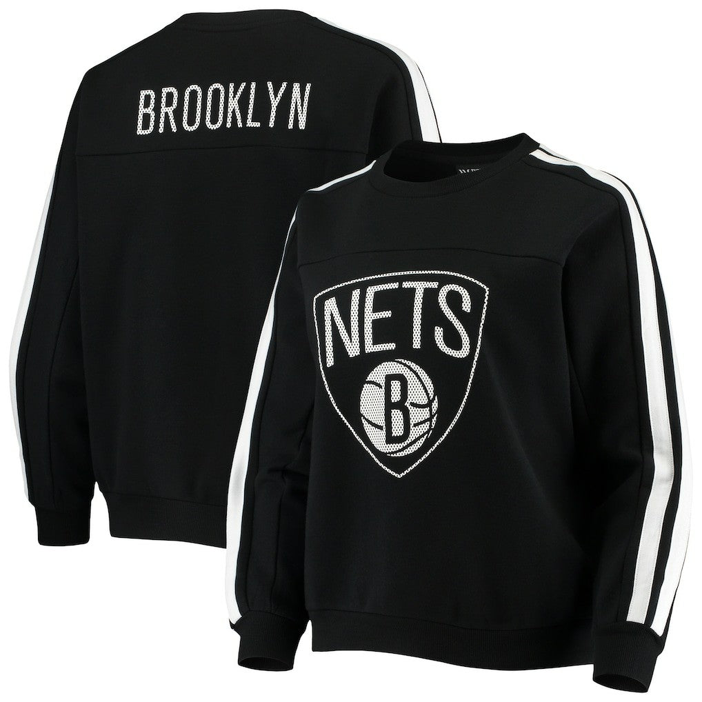 Brooklyn Nets The Wild Collective Women's Perforated Logo Pullover Sweatshirt Online