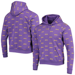 Los Angeles Lakers The Wild Collective Unisex Allover Logo Pullover Hoodie Discount