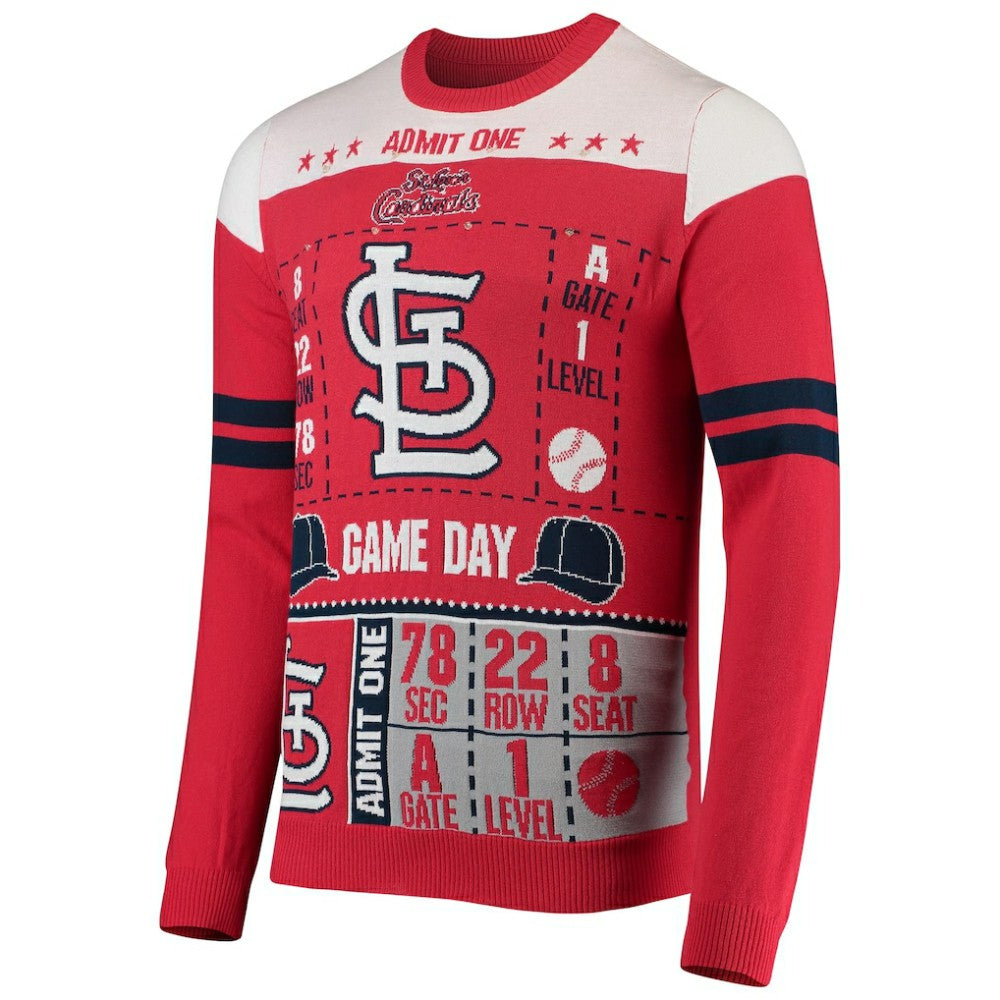 St. Louis Cardinals FOCO Ticket Light-Up Ugly Sweater | MLB New