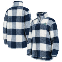 Seattle Kraken G-III 4Her by Carl Banks Women's Plaid Sherpa Quarter-Zip Jacket Outlet