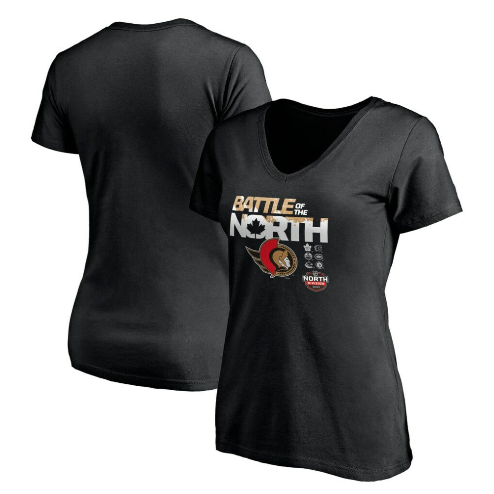 Ottawa Senators Women's Battle of the North V-Neck T-Shirt On Sale