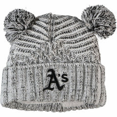 Athletics New Era Women's Dual Cuffed Knit Hat with Poms | MLB New