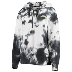 Los Angeles Chargers  DKNY Sport Women's Dakota Oversized Tie-Dye Half-Zip Hoodie
