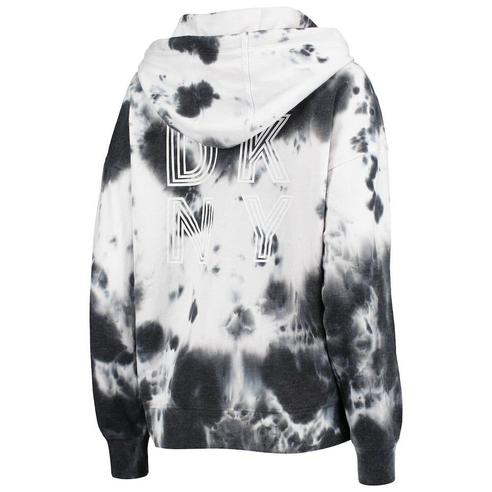 Las Vegas Raiders  DKNY Sport Women's Dakota Oversized Tie-Dye Half-Zip Hoodie