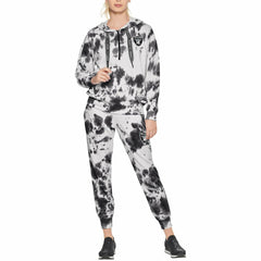 Las Vegas Raiders  DKNY Sport Women's Dakota Oversized Tie-Dye Half-Zip Hoodie