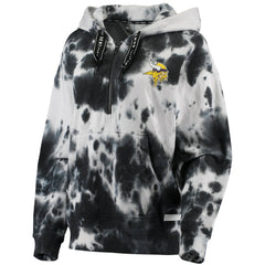 Minnesota Vikings  DKNY Sport Women's Dakota Oversized Tie-Dye Half-Zip Hoodie