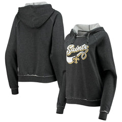 New Orleans Saints New Era Women's Script Fleece Raglan Pullover Hoodie