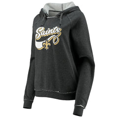 New Orleans Saints New Era Women's Script Fleece Raglan Pullover Hoodie