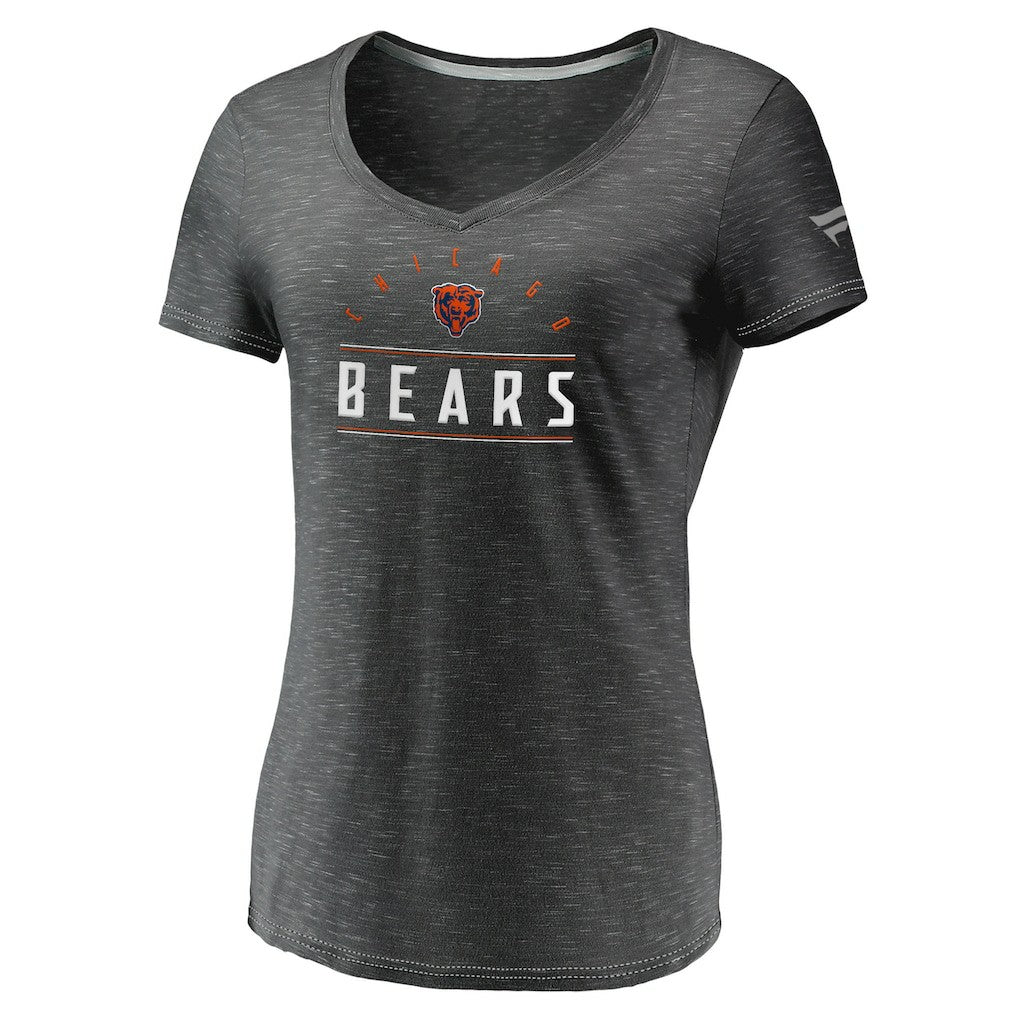 Chicago Bears Fanatics Women's League Leader Space Dye V-Neck T-Shirt