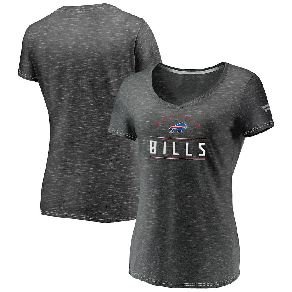 Buffalo Bills Fanatics Women's League Leader Space Dye V-Neck T-Shirt