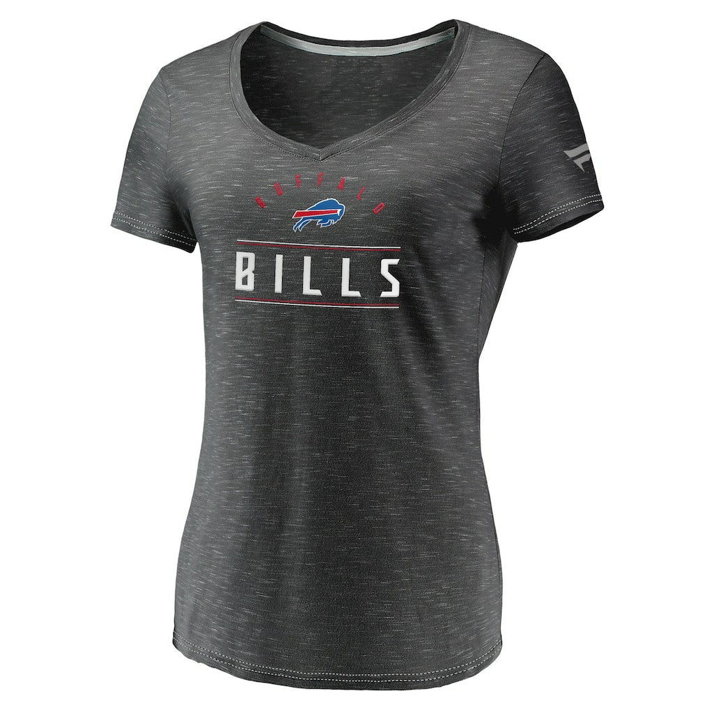 Buffalo Bills Fanatics Women's League Leader Space Dye V-Neck T-Shirt