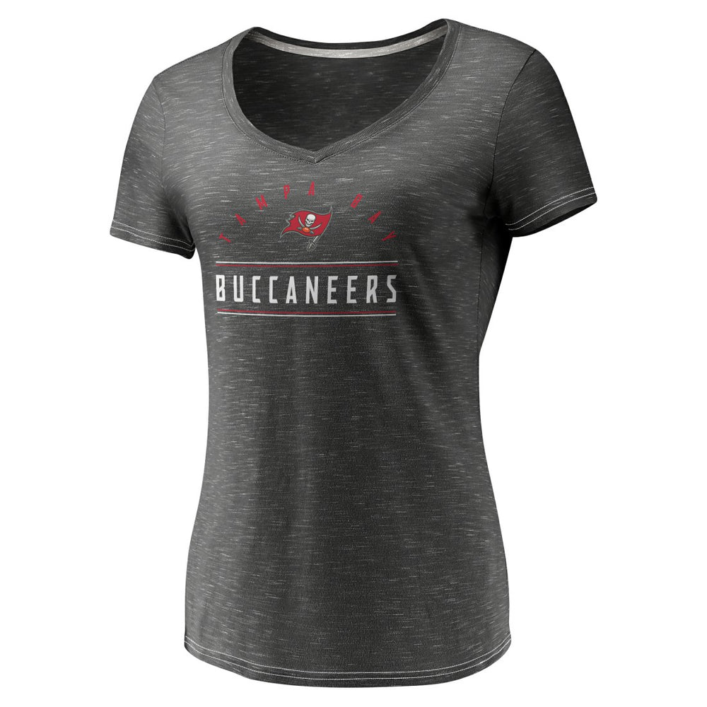 Tampa Bay Buccaneers Fanatics Women's League Leader Space Dye V-Neck T-Shirt