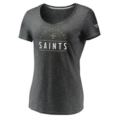 New Orleans Saints Fanatics Women's League Leader Space Dye V-Neck T-Shirt