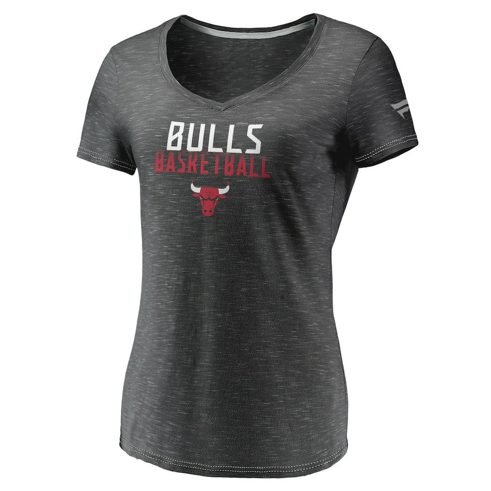 Chicago Bulls Women's Double-Fade Space-Dye V-Neck T-Shirt sale Online