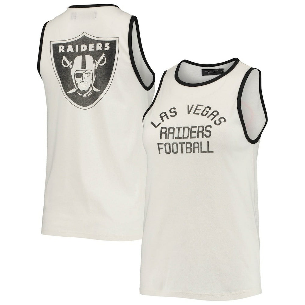 Las Vegas Raiders  Junk Food Women's Throwback Pop Binding Scoop Neck Tank Top