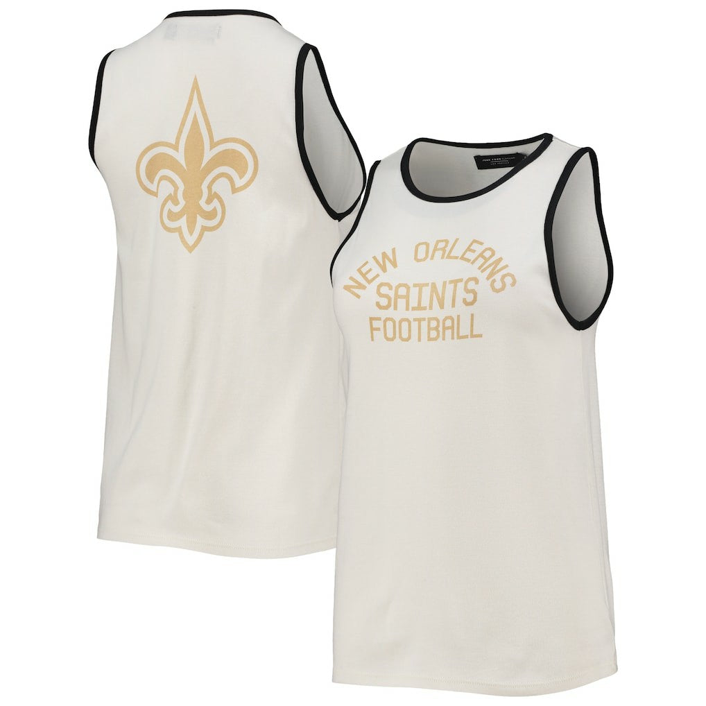 New Orleans Saints  Junk Food Women's Throwback Pop Binding Scoop Neck Tank Top