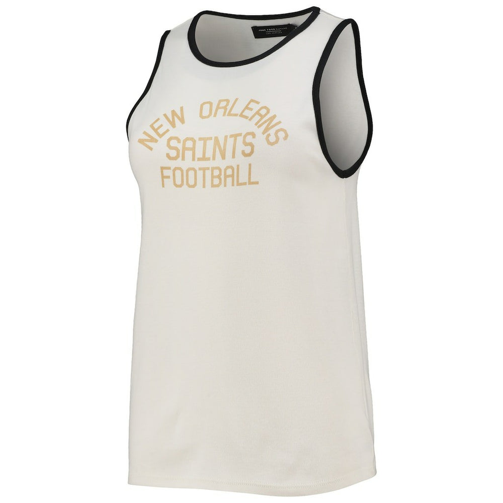 New Orleans Saints  Junk Food Women's Throwback Pop Binding Scoop Neck Tank Top