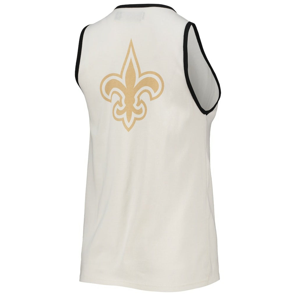 New Orleans Saints  Junk Food Women's Throwback Pop Binding Scoop Neck Tank Top