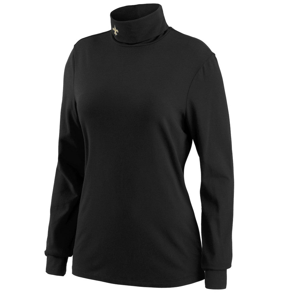 New Orleans Saints  WEAR by Erin Andrews Women's Long Sleeve Tri-Blend Turtleneck T-Shirt