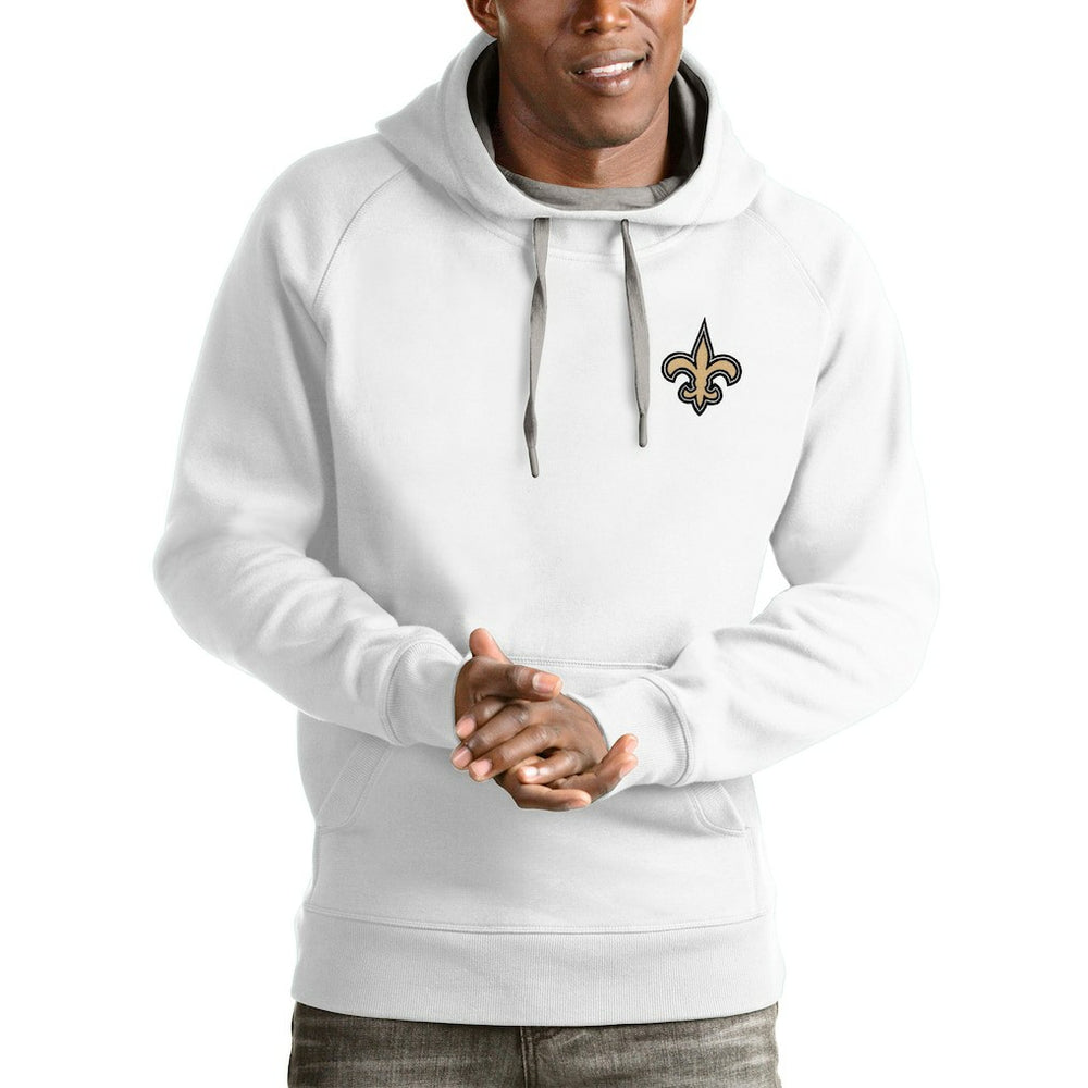 New Orleans Saints  Antigua Logo Victory Pullover Hoodie