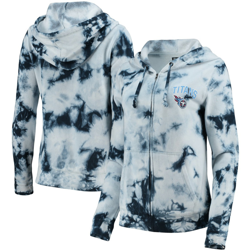 Tennessee Titans New Era Women's Tie-Dye Fleece Full-Zip Hoodie