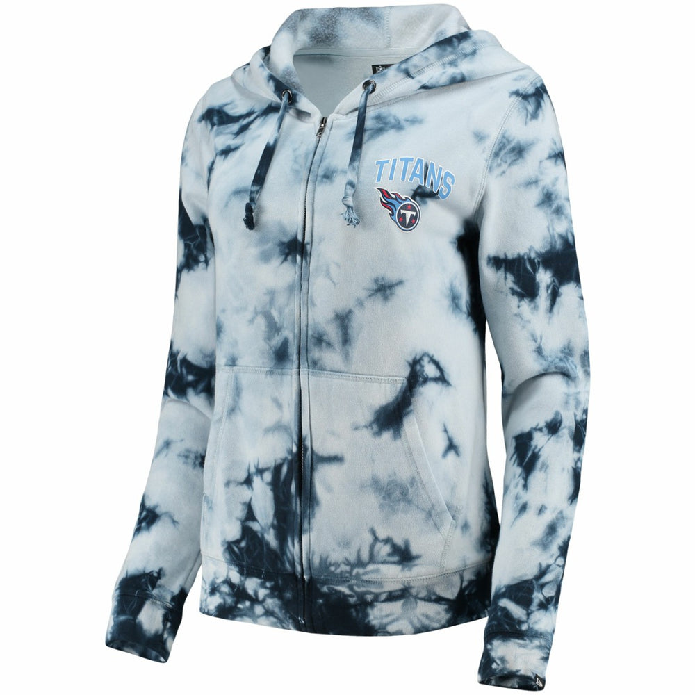 Tennessee Titans New Era Women's Tie-Dye Fleece Full-Zip Hoodie
