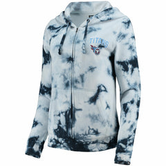 Tennessee Titans New Era Women's Tie-Dye Fleece Full-Zip Hoodie