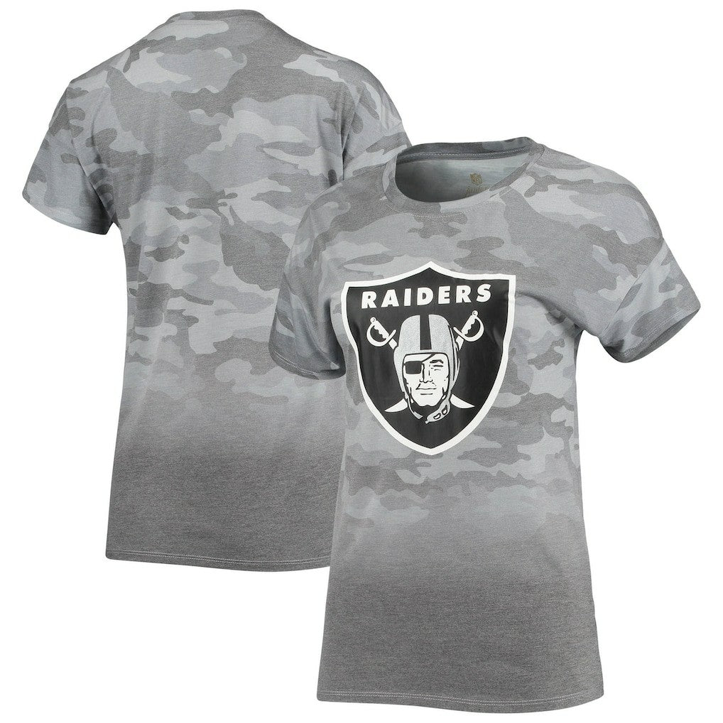 Las Vegas Raiders  Juniors Beth Camo Dip-Dye T-Shirt