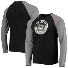 Las Vegas Raiders New Era League Raglan Throwback Long Sleeve T-Shirt
