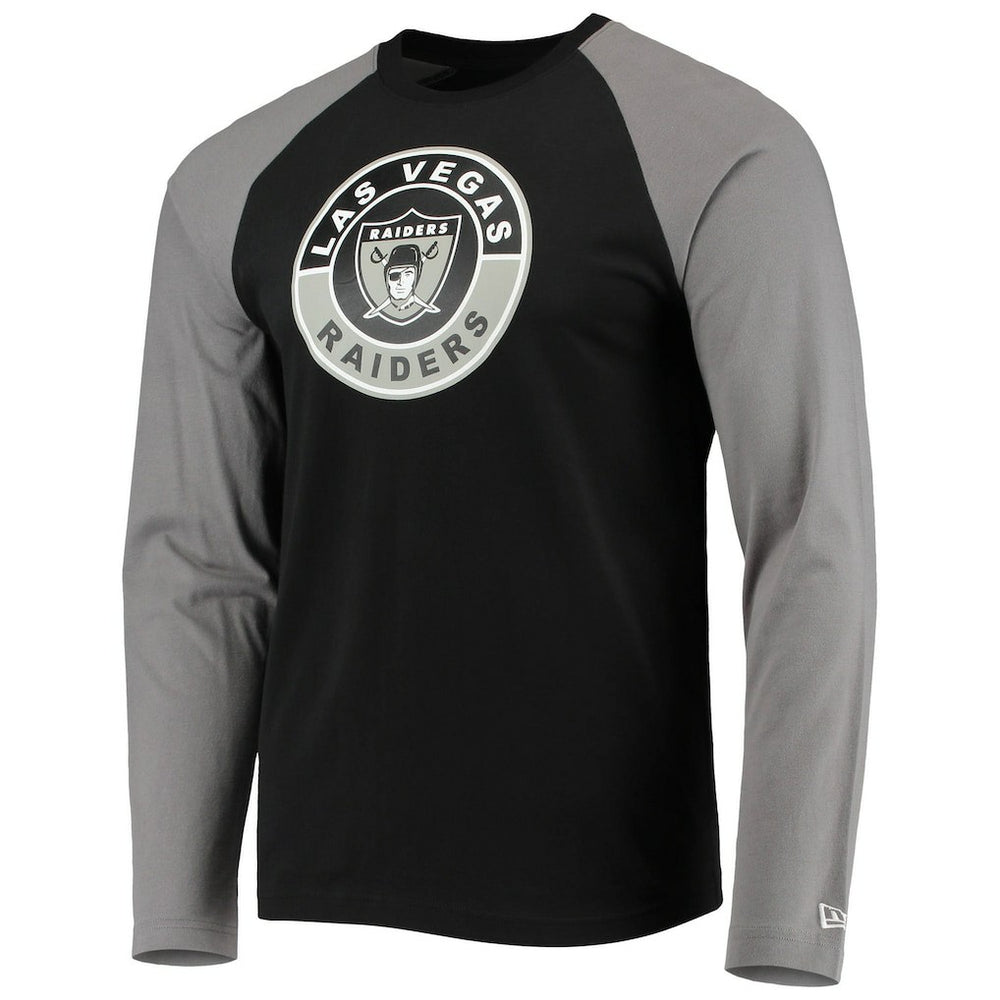 Las Vegas Raiders New Era League Raglan Throwback Long Sleeve T-Shirt