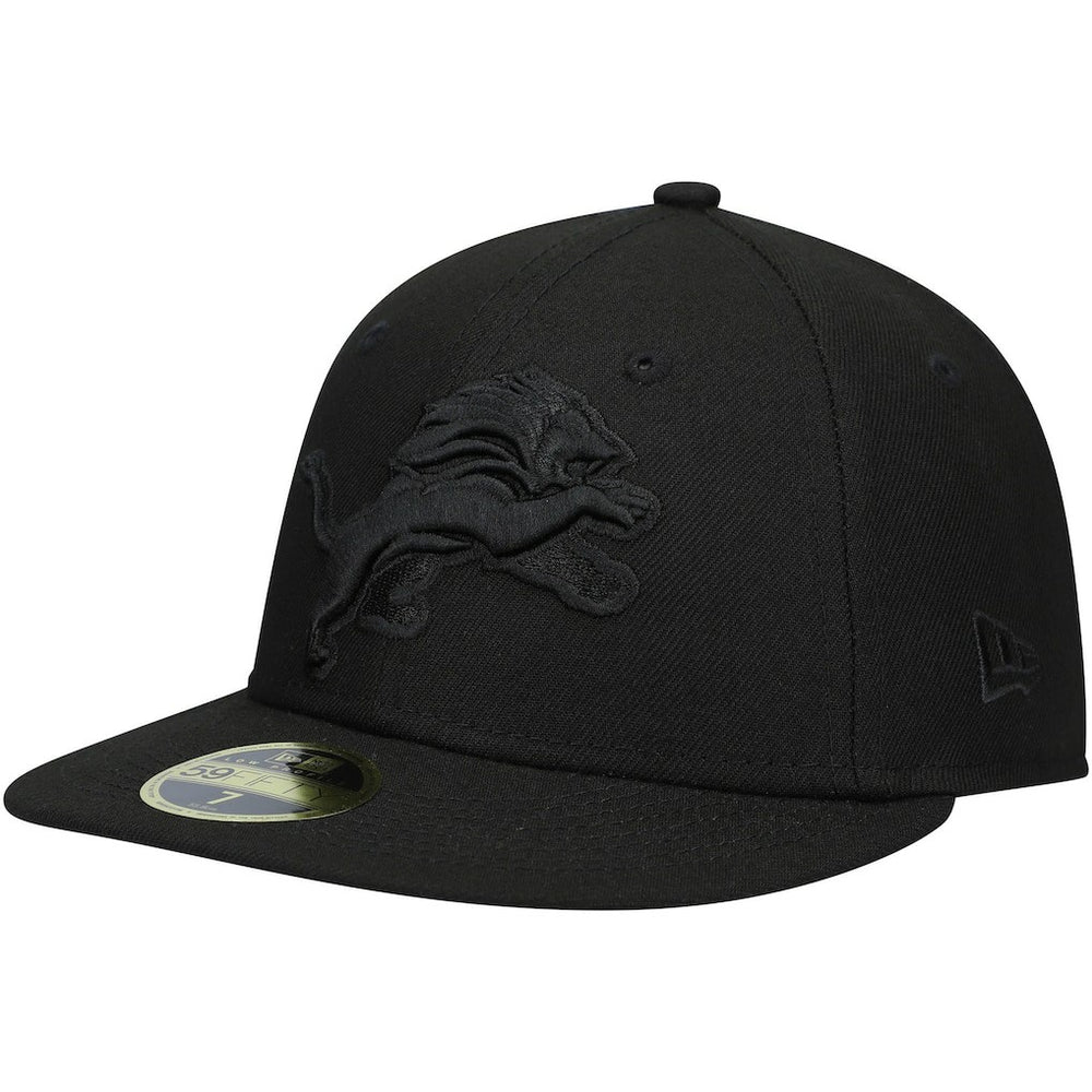 Detroit Lions New Era Black on Black Low Profile 59FIFTY II Fitted Hat