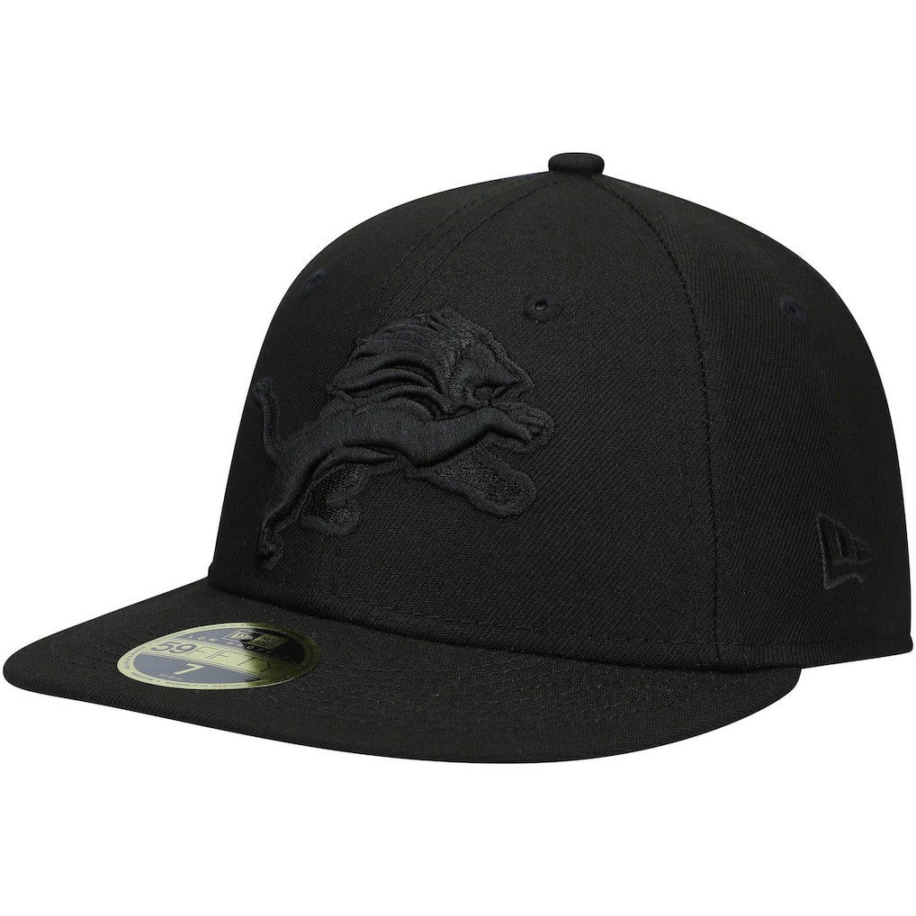 Detroit Lions New Era Black on Black Low Profile 59FIFTY II Fitted Hat