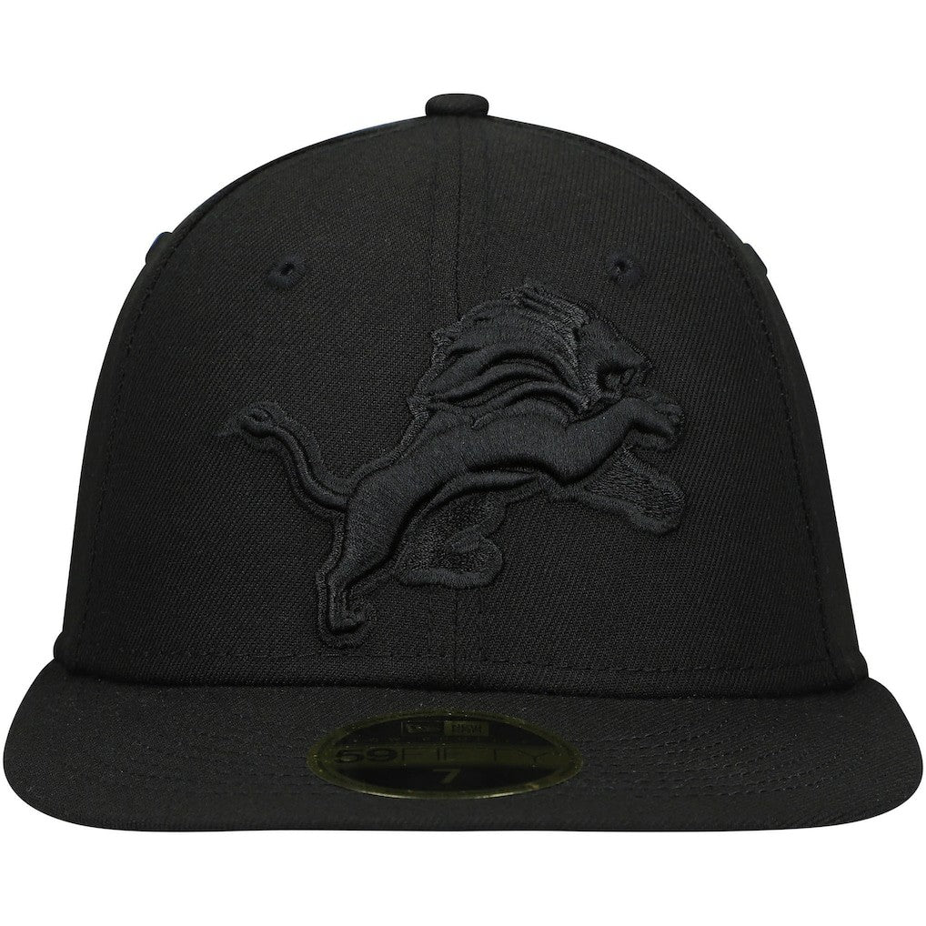 Detroit Lions New Era Black on Black Low Profile 59FIFTY II Fitted Hat