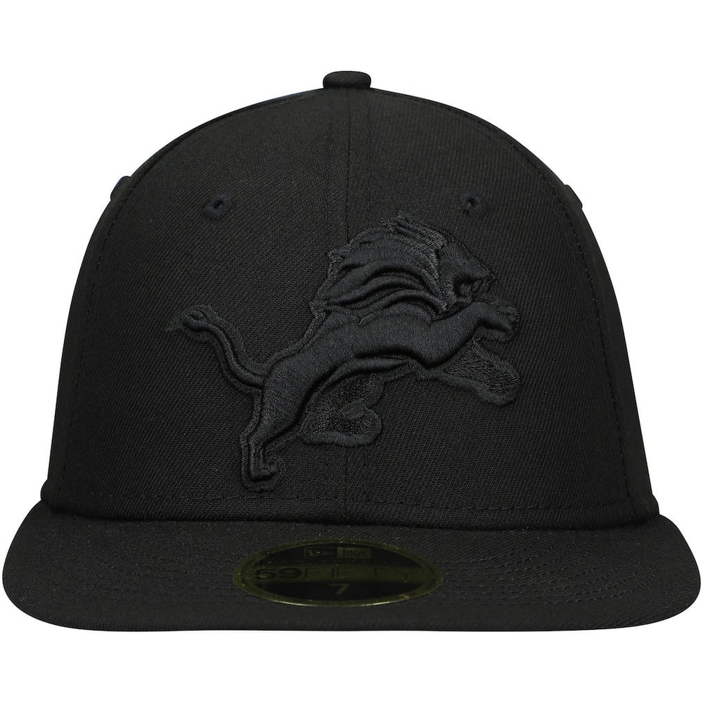 Detroit Lions New Era Black on Black Low Profile 59FIFTY II Fitted Hat