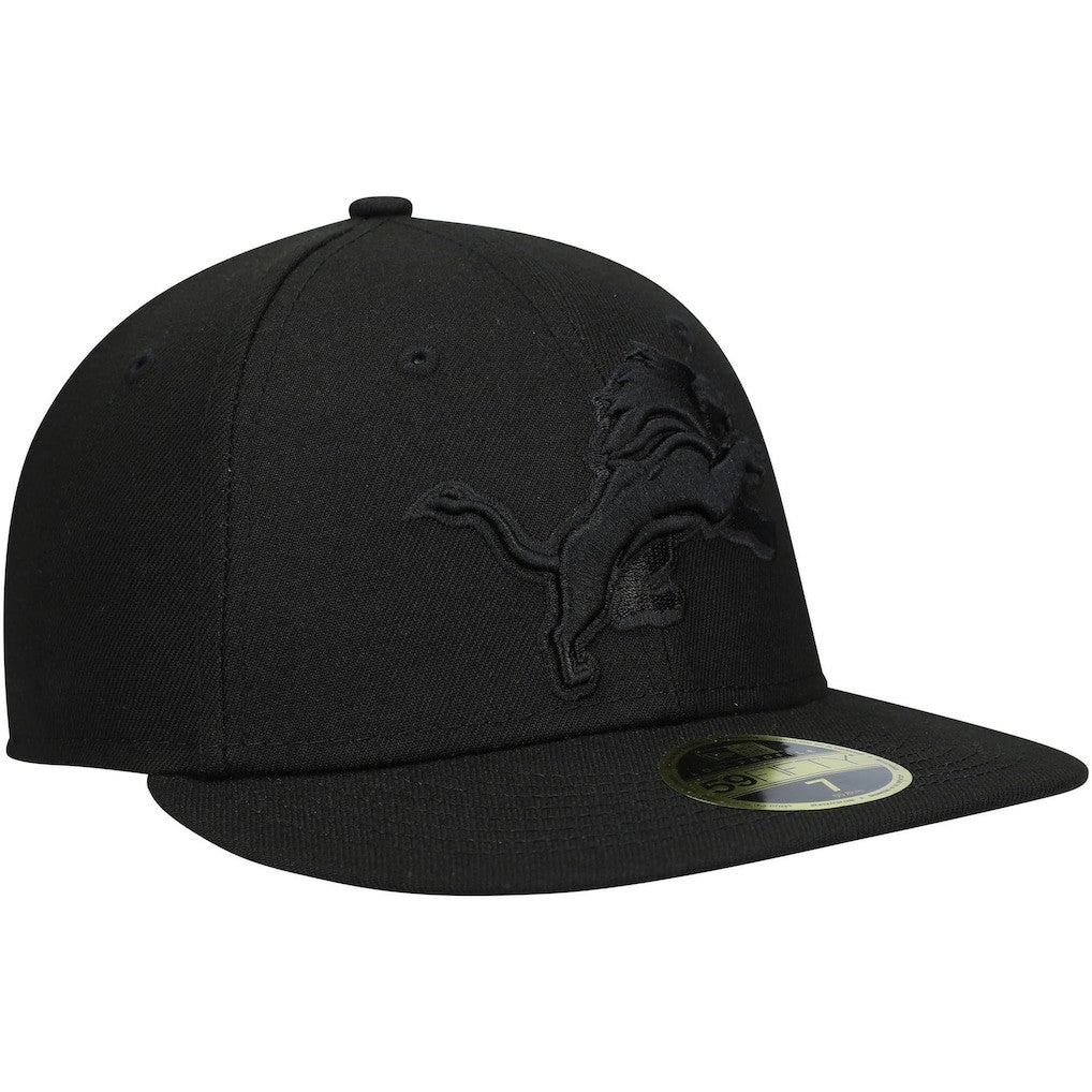 Detroit Lions New Era Black on Black Low Profile 59FIFTY II Fitted Hat