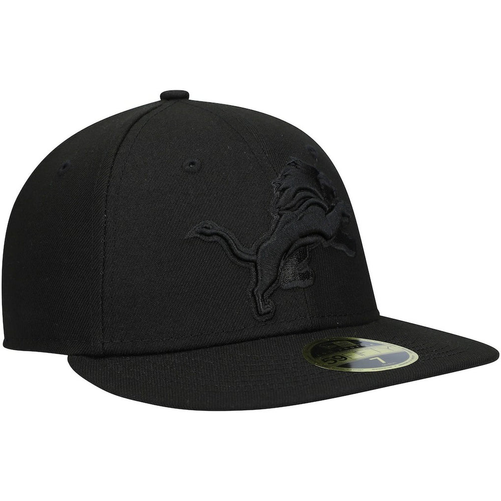 Detroit Lions New Era Black on Black Low Profile 59FIFTY II Fitted Hat