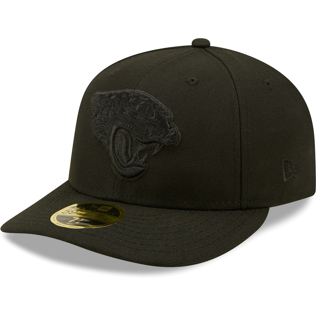 Jacksonville Jaguars New Era Black on Black Low Profile 59FIFTY II Fitted Hat