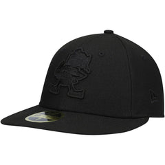 Cleveland Browns New Era Historic Logo Black on Black Low Profile 59FIFTY II Fitted Hat
