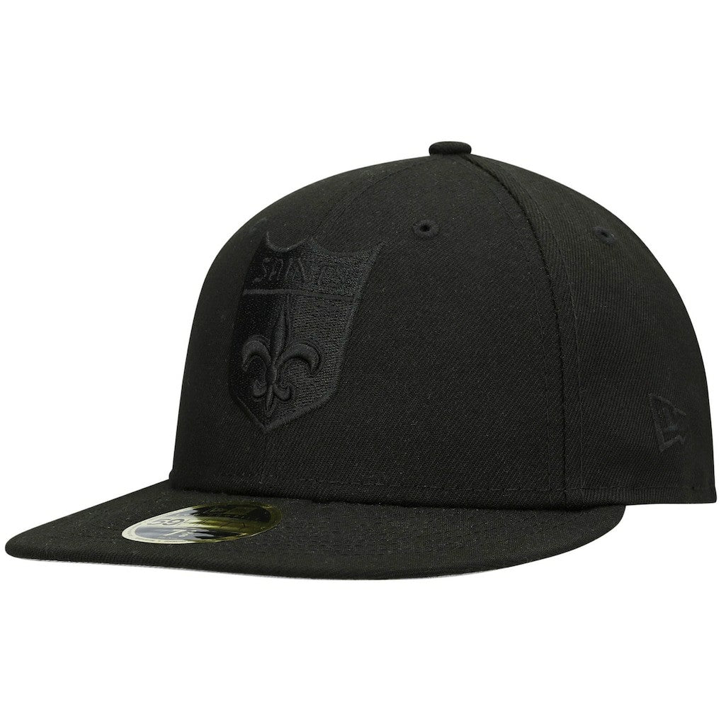 New Orleans Saints New Era Historic Logo Black on Black Low Profile 59FIFTY II Fitted Hat