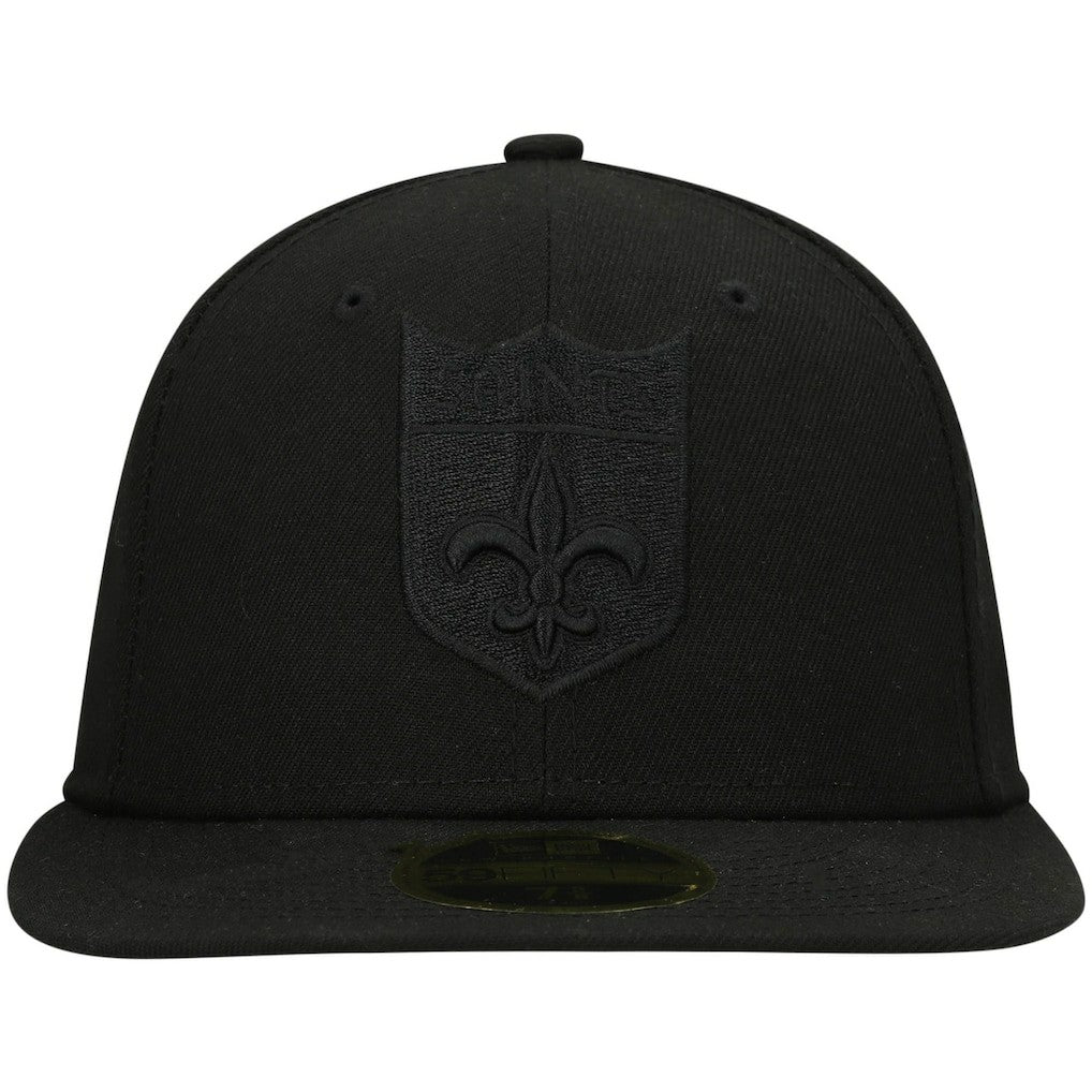 New Orleans Saints New Era Historic Logo Black on Black Low Profile 59FIFTY II Fitted Hat