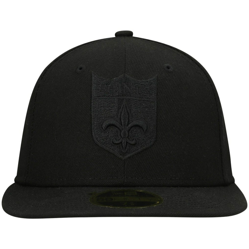 New Orleans Saints New Era Historic Logo Black on Black Low Profile 59FIFTY II Fitted Hat