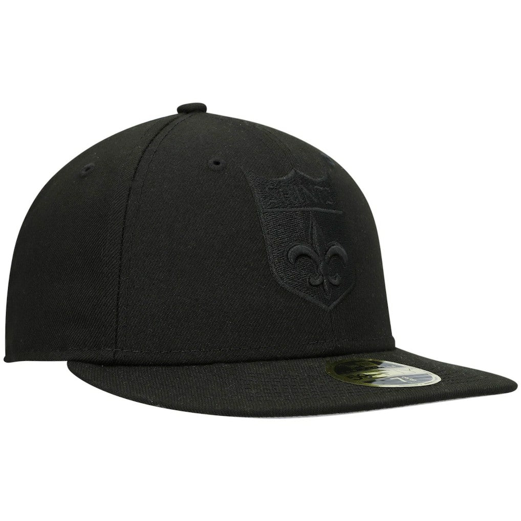 New Orleans Saints New Era Historic Logo Black on Black Low Profile 59FIFTY II Fitted Hat