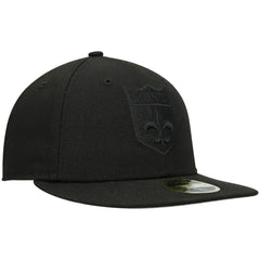 New Orleans Saints New Era Historic Logo Black on Black Low Profile 59FIFTY II Fitted Hat